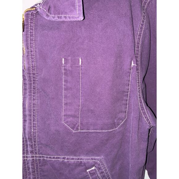 Dickies Mens Jacket Purple Size Small Great Condition White Stitching Pockets - Picture 5 of 10